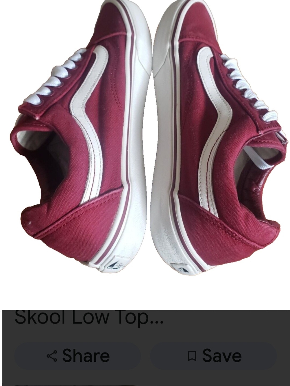 Vans Old Skool Low Top Sneakers in Burgundy and White